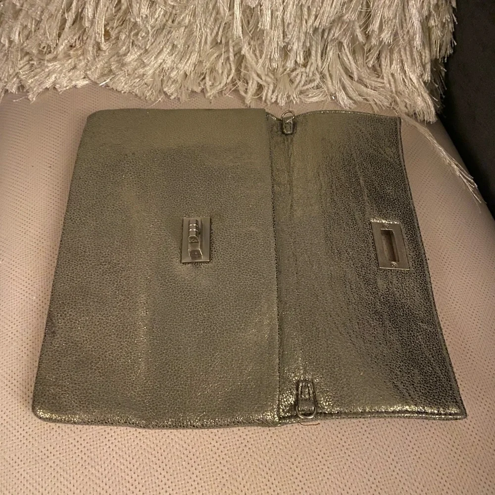 Soft Gray Micro Suede Envelope Clutch | Minimalist Evening Neutral